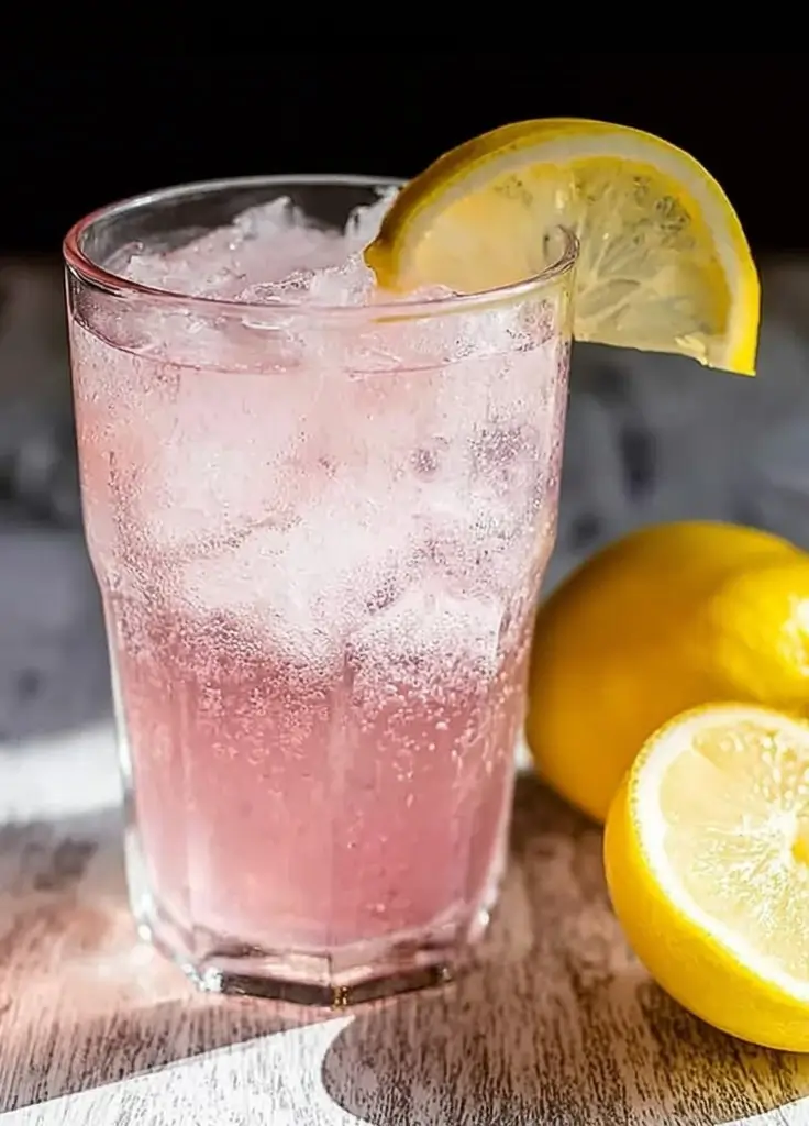 Glass of detox water with pink Himalayan salt and lemon, used for natural weight loss and hydration