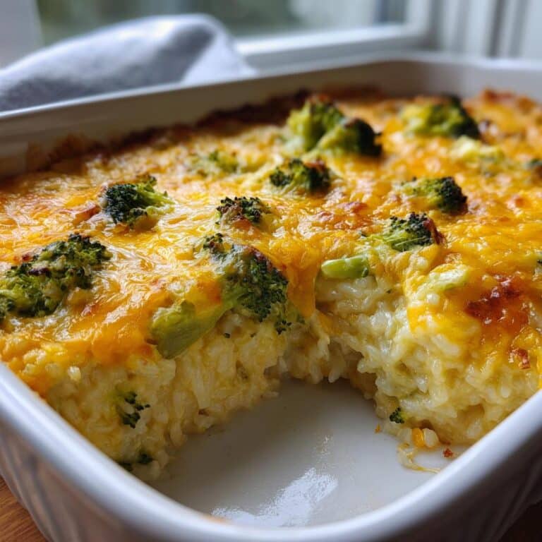 35-Minute Cheesy Broccoli Rice Casserole for Lazy Cooks