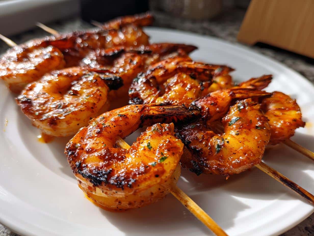 Air Fryer Chili Lime Shrimp Skewers - Featured
