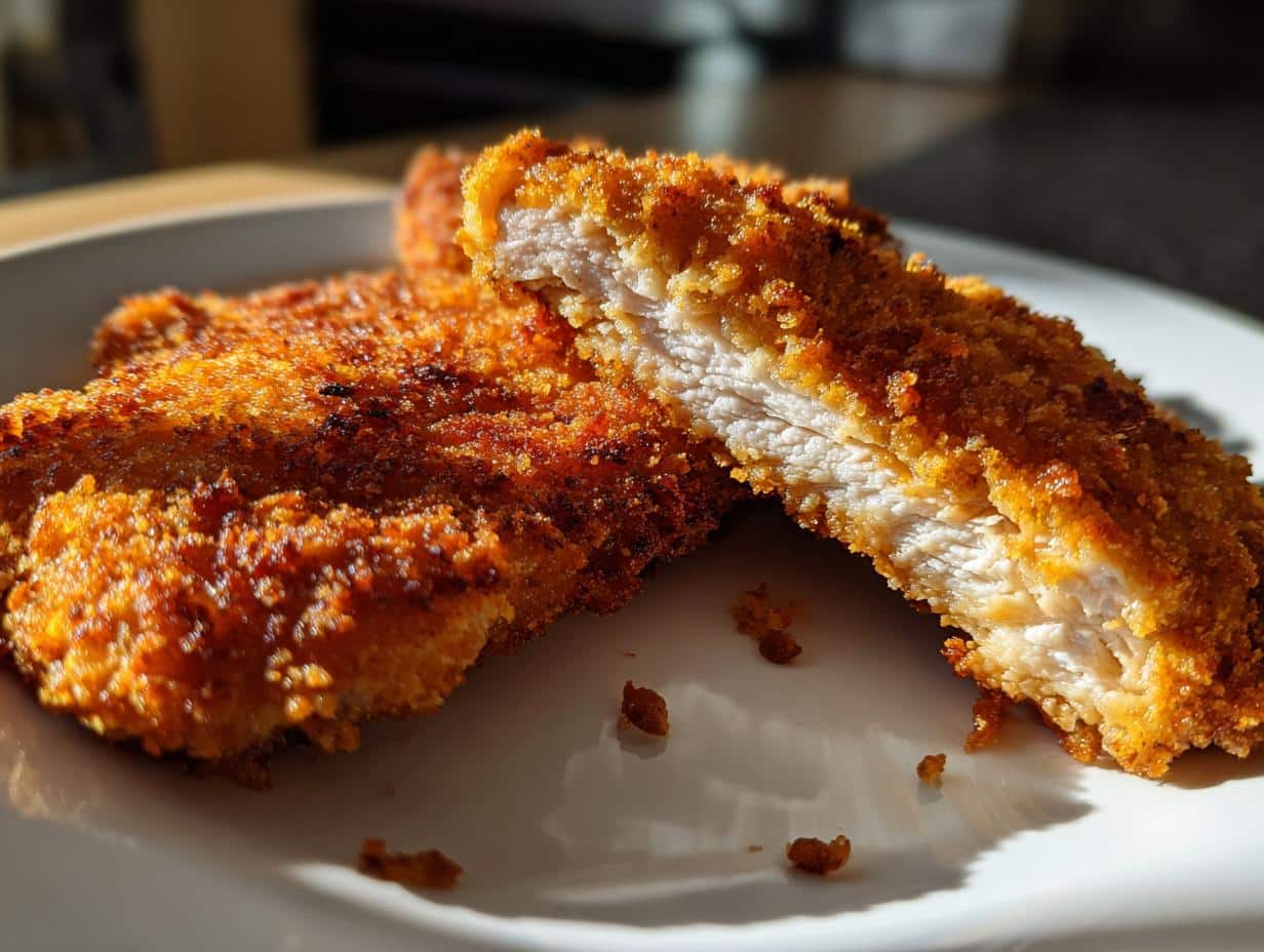 Air Fryer Crispy Breaded Chicken Cutlets - Featured