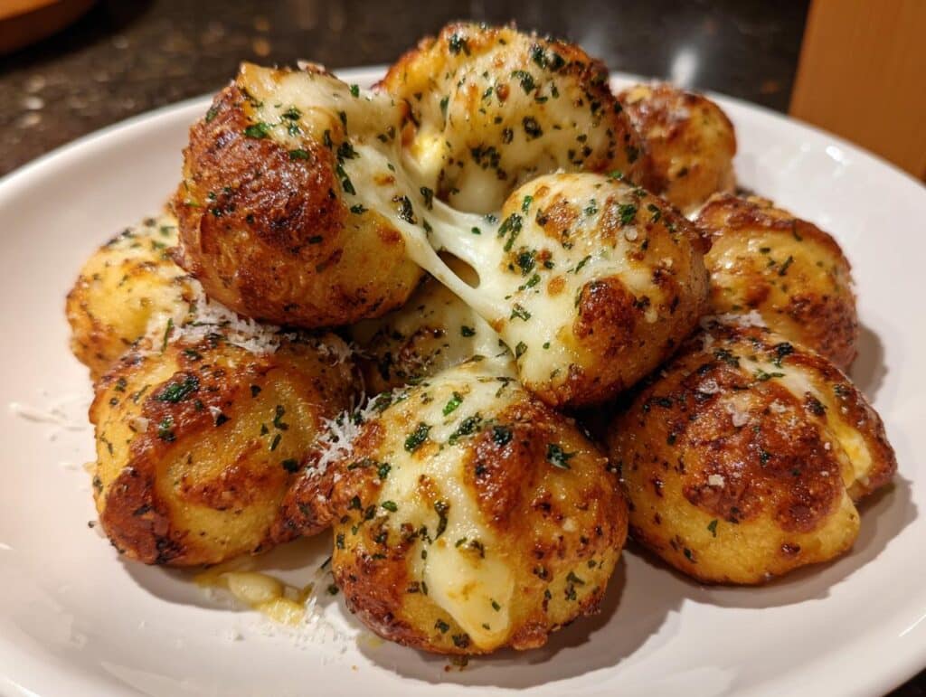 Air Fryer Stuffed Garlic Knots with Mozzarella - Featured