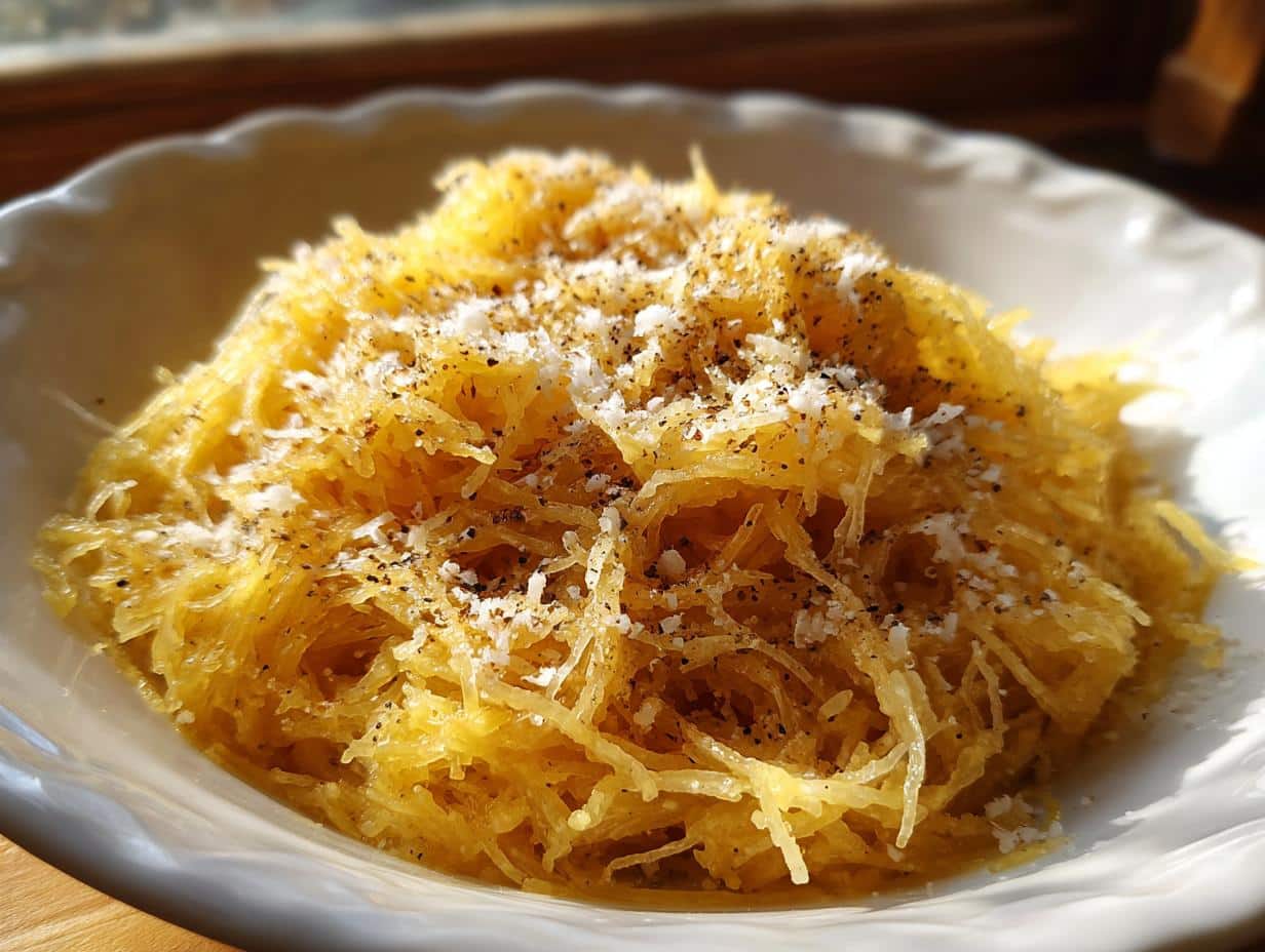 Creamy Garlic Parmesan Spaghetti Squash Pasta - Featured