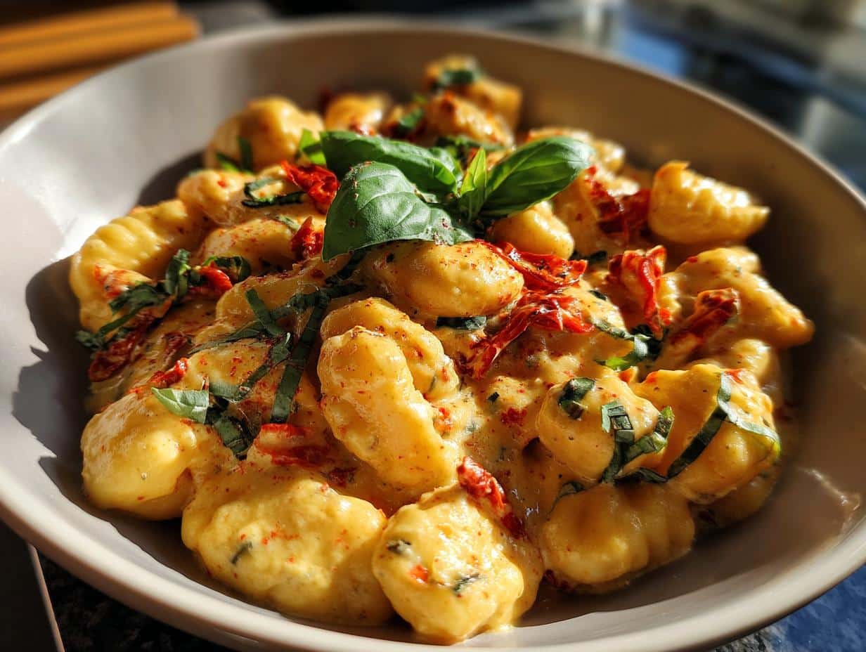 One-Pot Creamy Sun-Dried Tomato Gnocchi - Featured
