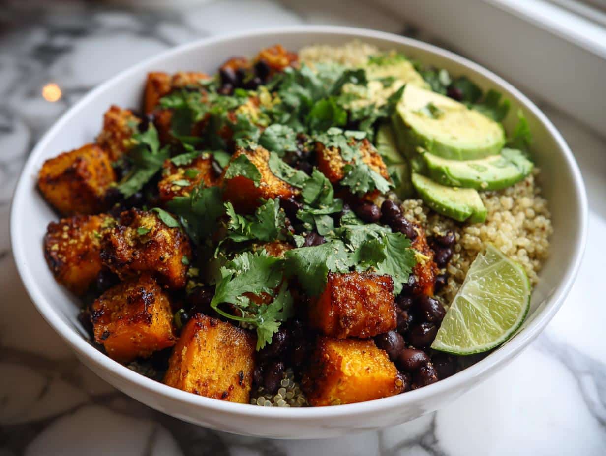 Roasted Sweet Potato and Black Bean Bowl - Featured
