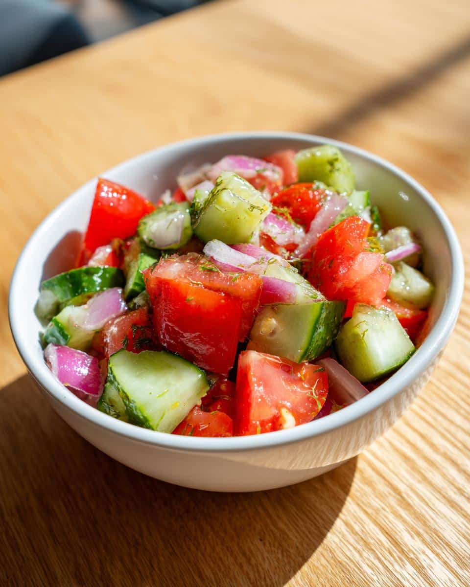 Simple Cucumber Tomato Salad with Red Onion - Other 1