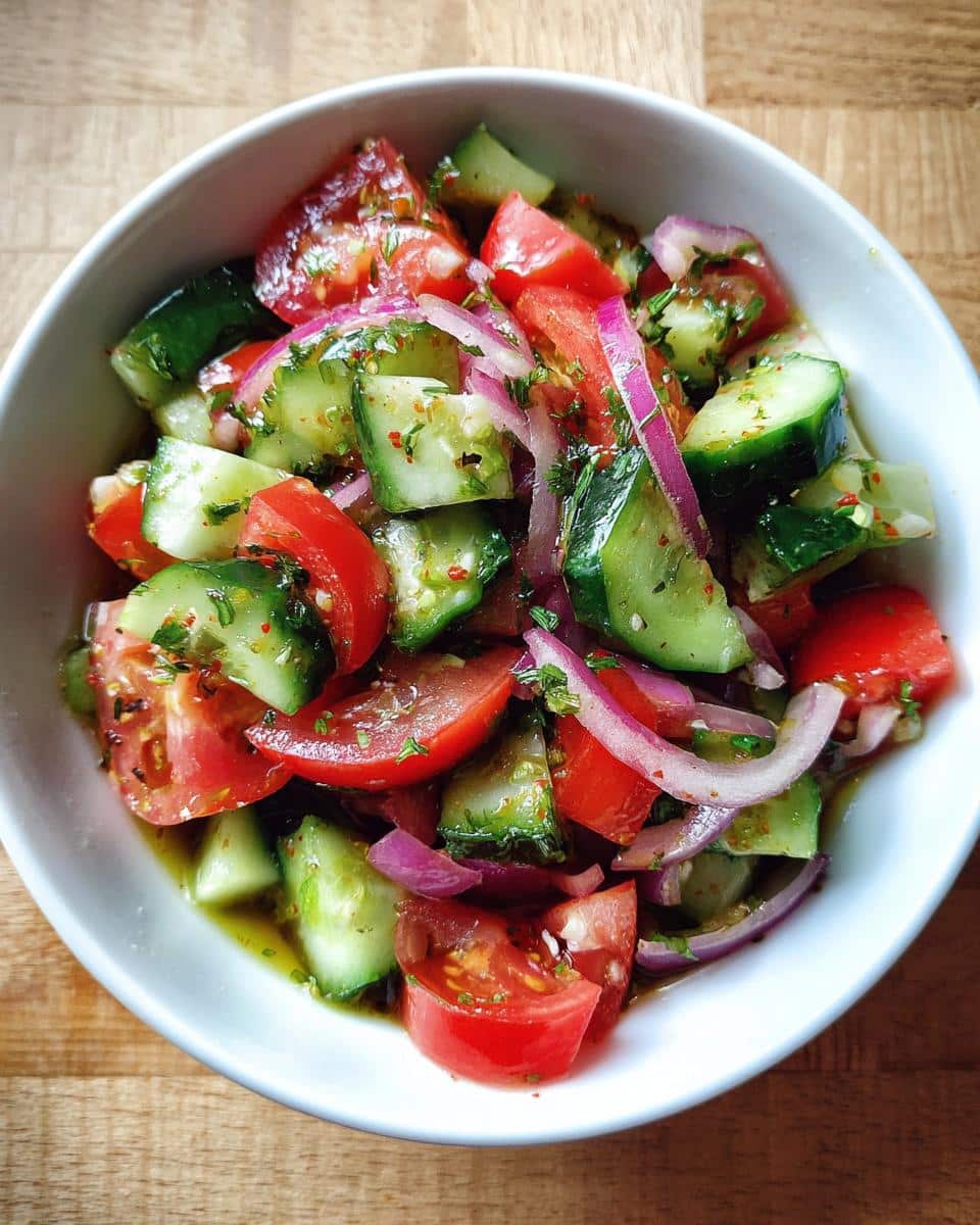 Simple Cucumber Tomato Salad with Red Onion - Other 4