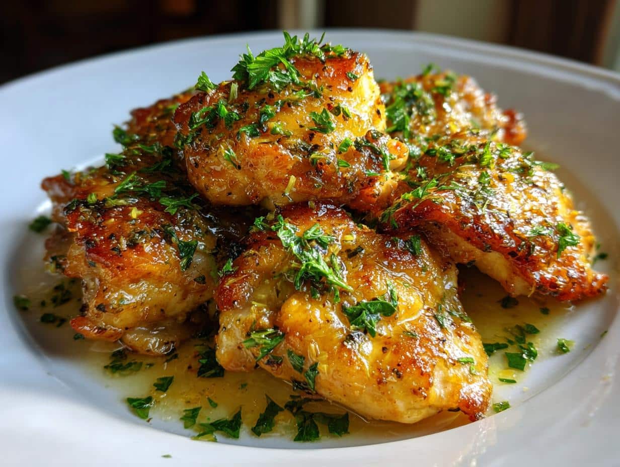 Skillet Chicken in Lemon Garlic Butter Sauce - Featured