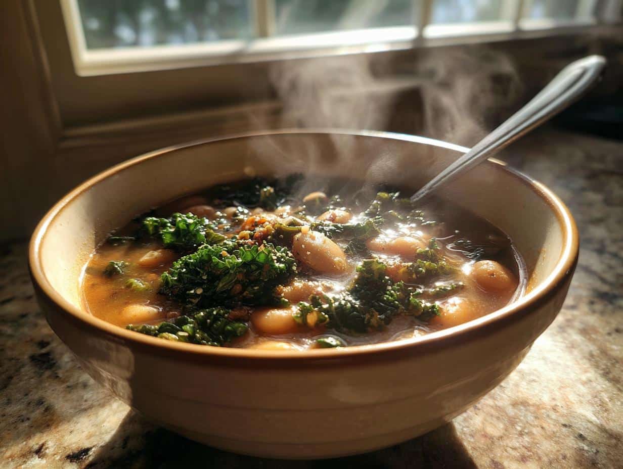 Tuscan White Bean and Kale Stew - Featured