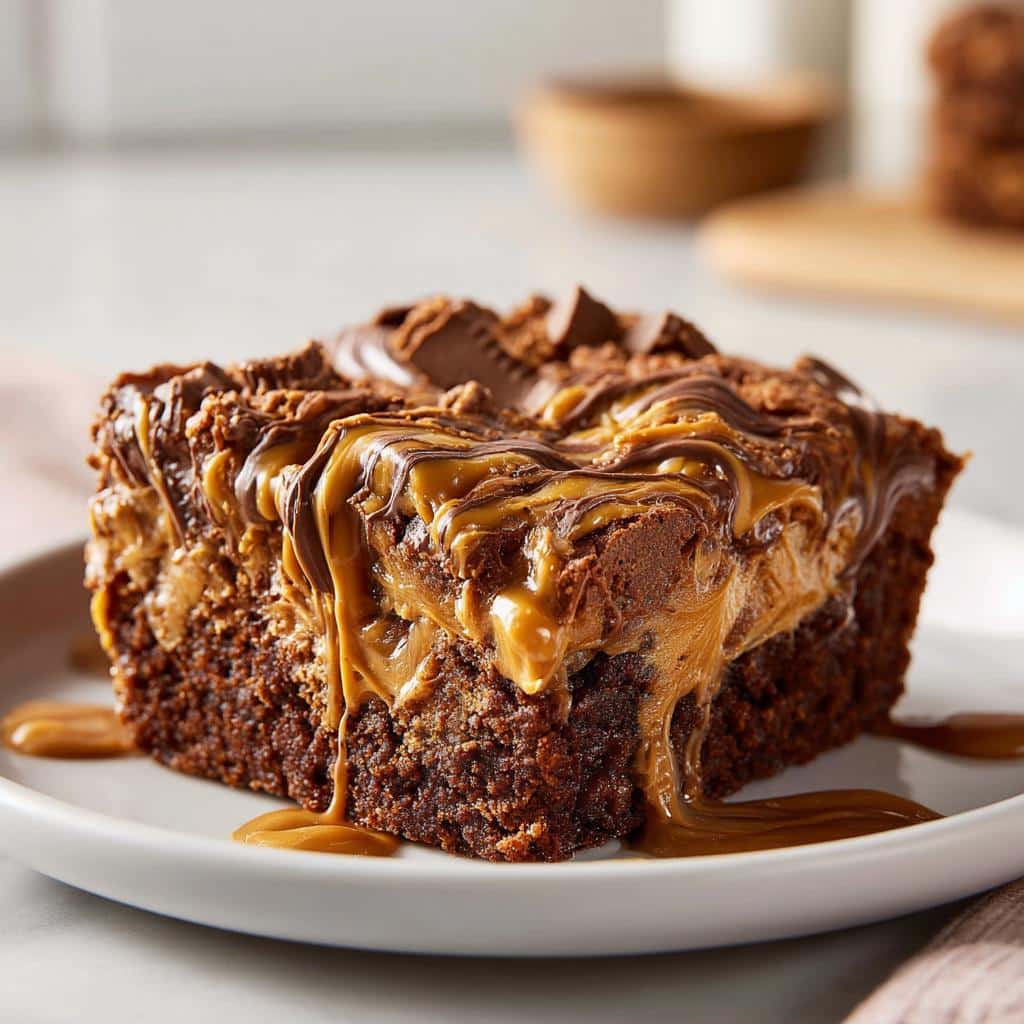 5-Minute Peanut Butter Cup Dump Cake Delight - Irresistible!